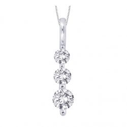 9CT WHITE GOLD TRILOGY PENDANT MADE WITH SWAROVSKI® ZIRCONIA