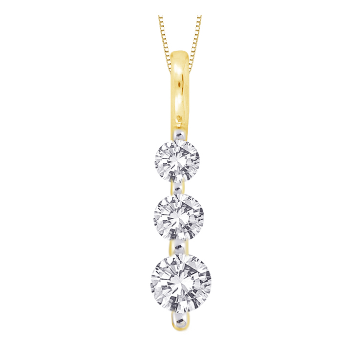 9CT GOLD TRILOGY PENDANT MADE WITH SWAROVSKI® ZIRCONIA