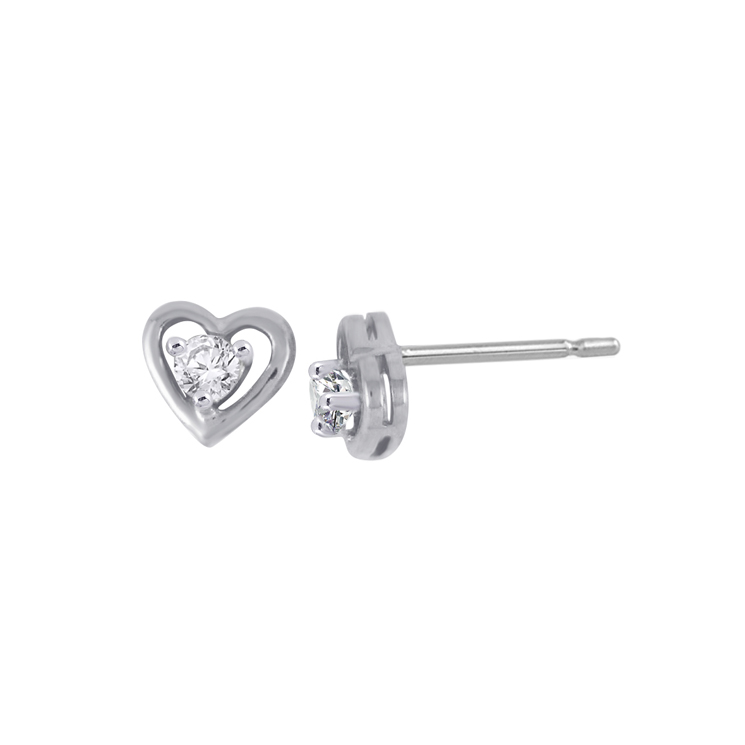 9ct White Gold Heart Stud Earrings made with SWAROVSKI® Zirconia 9ct White Gold Heart Stud Earrings made with SWAROVSKI® Zirconia