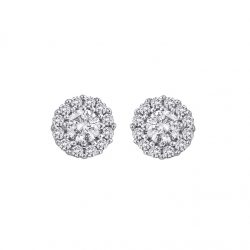 9ct White Gold Halo Studs made with SWAROVSKI® Zirconia