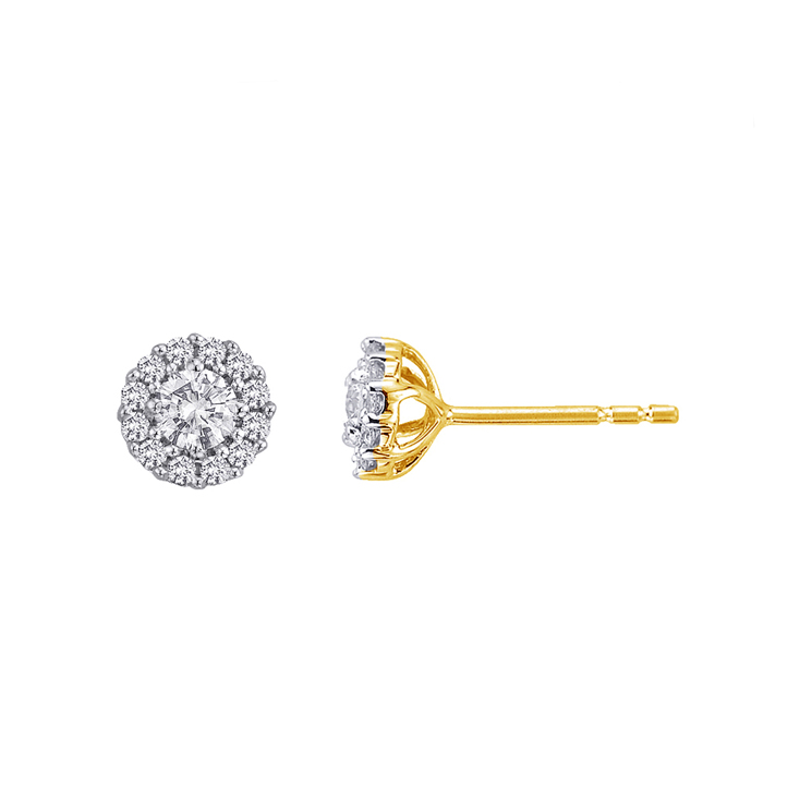 9ct Gold Halo Studs made with SWAROVSKI® Zirconia