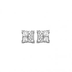 9ct White Gold Princess Cut Studs made with SWAROVSKI® Zirconia