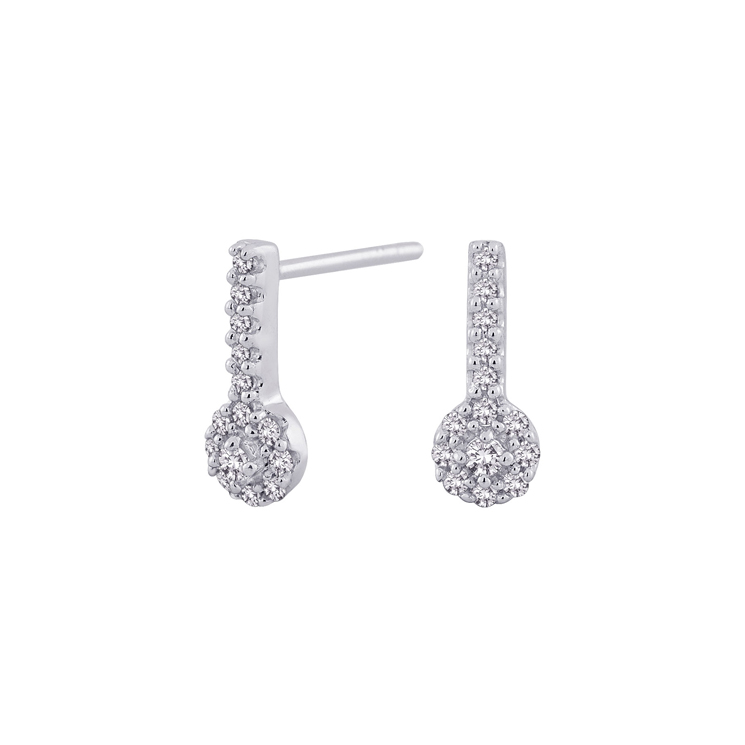 9ct White Gold Cluster Drop Earrings made with SWAROVSKI® Zirconia