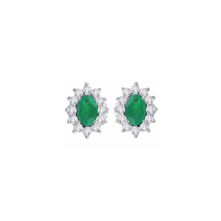 9ct Gold Green Stone Cluster Studs made with SWAROVSKI® Zirconia