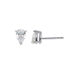 9ct White Gold Pear Shaped Studs made with SWAROVSKI® Zirconia