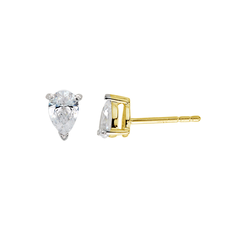 9ct Gold Pear Shaped Studs made with SWAROVSKI® Zirconia