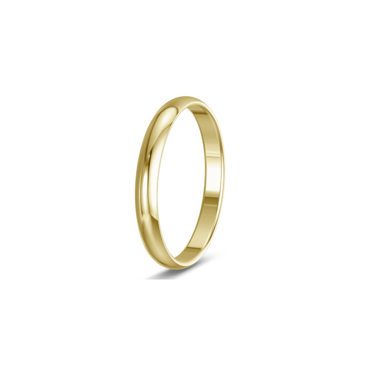 9ct Gold 3mm D Band Wedding Ring