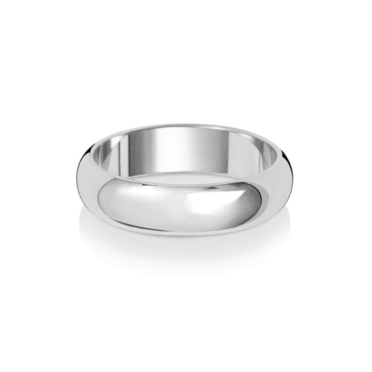 9ct White Gold 5mm D Band Wedding Ring 9ct White Gold 5mm D Band Wedding Ring
