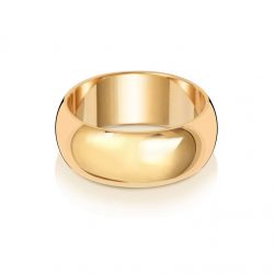 9ct Gold 8mm D Band Wedding Ring