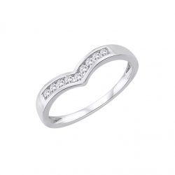 9ct White Gold Diamond Half Wishbone Eternity Ring