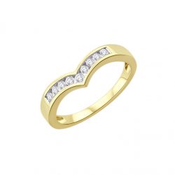 9ct Gold Diamond Half Wishbone Eternity Ring
