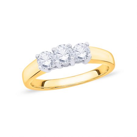 18ct Gold Diamond Trilogy Ring