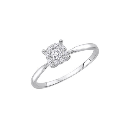 9ct White Gold Diamond Engagement Ring