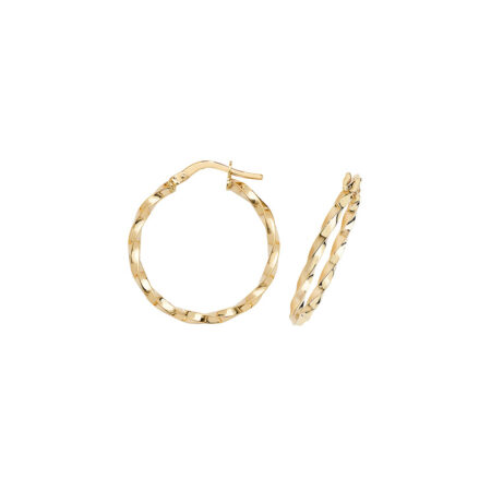 9ct Gold Twist Hoop Earrings