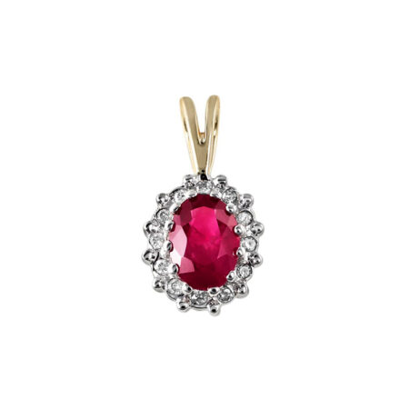 9ct Gold Ruby & Diamond Pendant