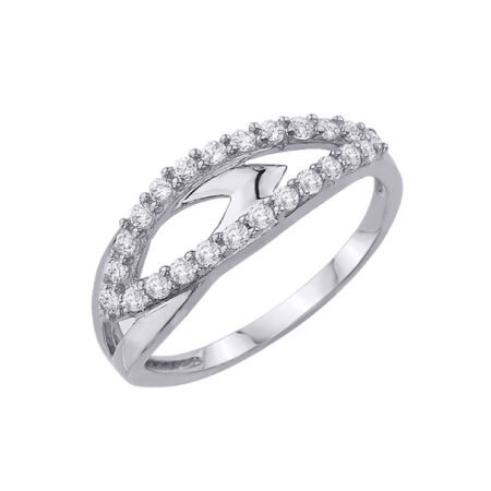 9ct White Gold Dress Ring made with SWAROVSKI® Zirconia