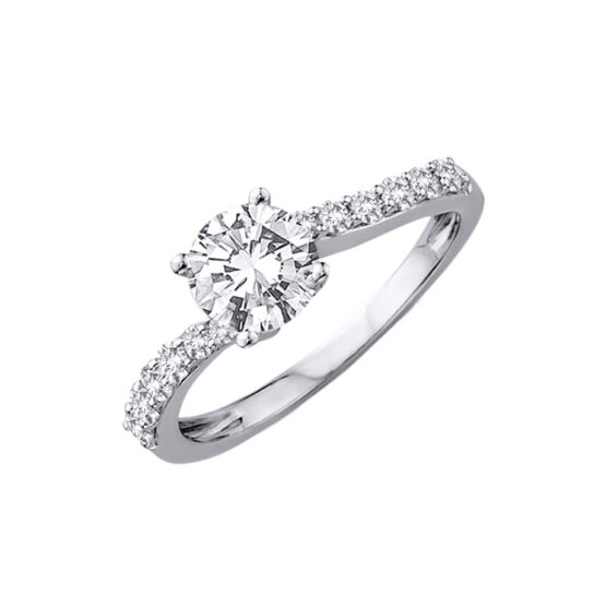 9ct White Gold Dress Ring made with SWAROVSKI® Zirconia
