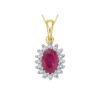 9ct gold ruby and diamond pendant