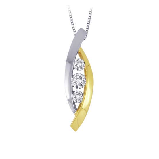 GS3793YW 9ct Gold Trilogy Pendant made with SWAROVSKI® Zirconia