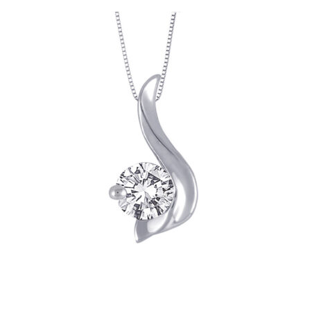 9CT WHITE GOLD PENDANT MADE WITH SWAROVSKI® ZIRCONIA