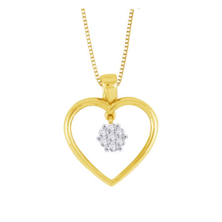 9ct Gold Heart Pendant made with SWAROVSKI® Zirconia