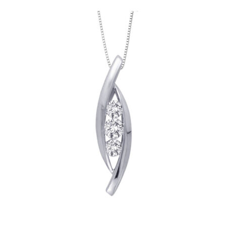 9ct White Gold Trilogy Pendant made with SWAROVSKI® Zirconia