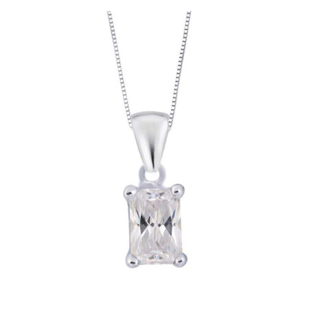9CT WHITE GOLD PENDANT MADE WITH SWAROVSKI® ZIRCONIA