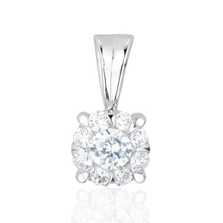 9ct White Gold Diamond Pendant (0.57ct)
