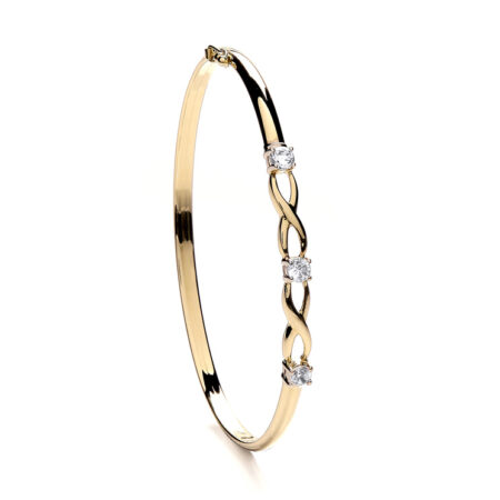9ct Gold CZ Bangle
