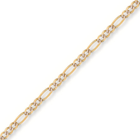 9ct Gold Pavé Figaro Bracelet