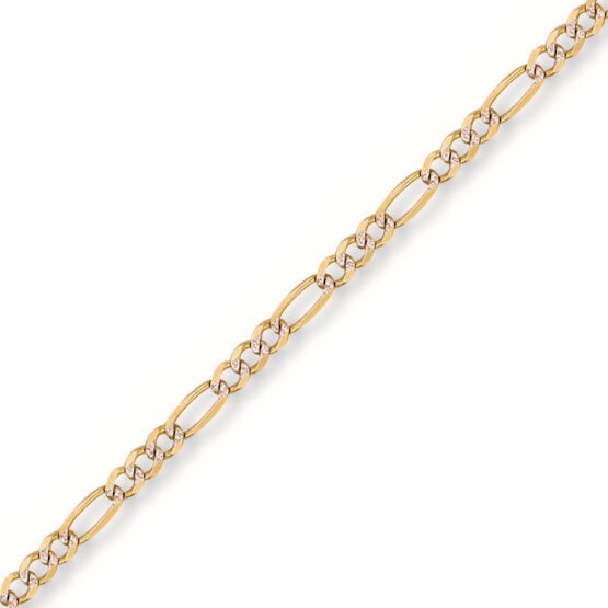 GSCN155 9ct Gold Pavé Figaro Bracelet