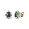 9ct Gold Emerald & Diamond Cluster Stud Earrings