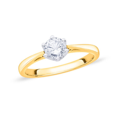 18ct Gold Diamond Solitaire Engagement Ring (0.52ct)