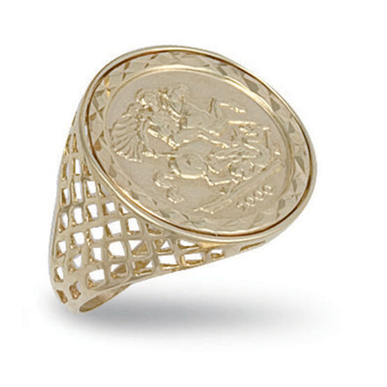 GSR26 9ct Gold St George Full Sov Disc Ring