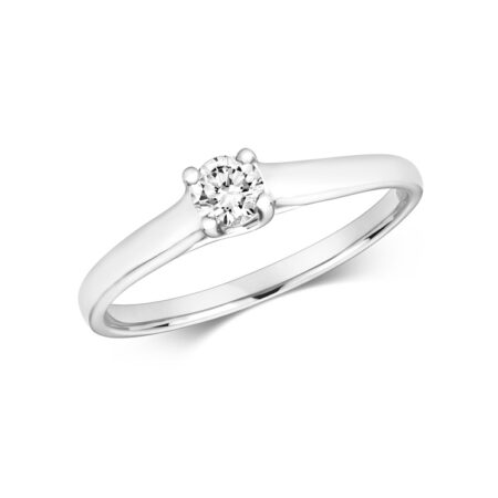 9ct White Gold Diamond Engagement Ring