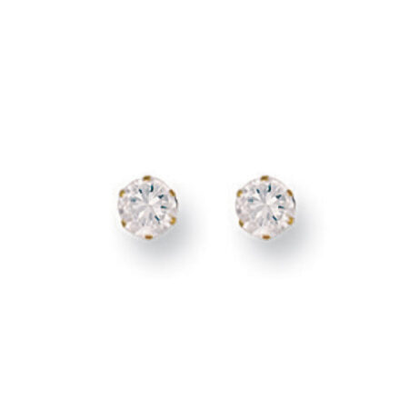 9ct gold 4mm CZ studs