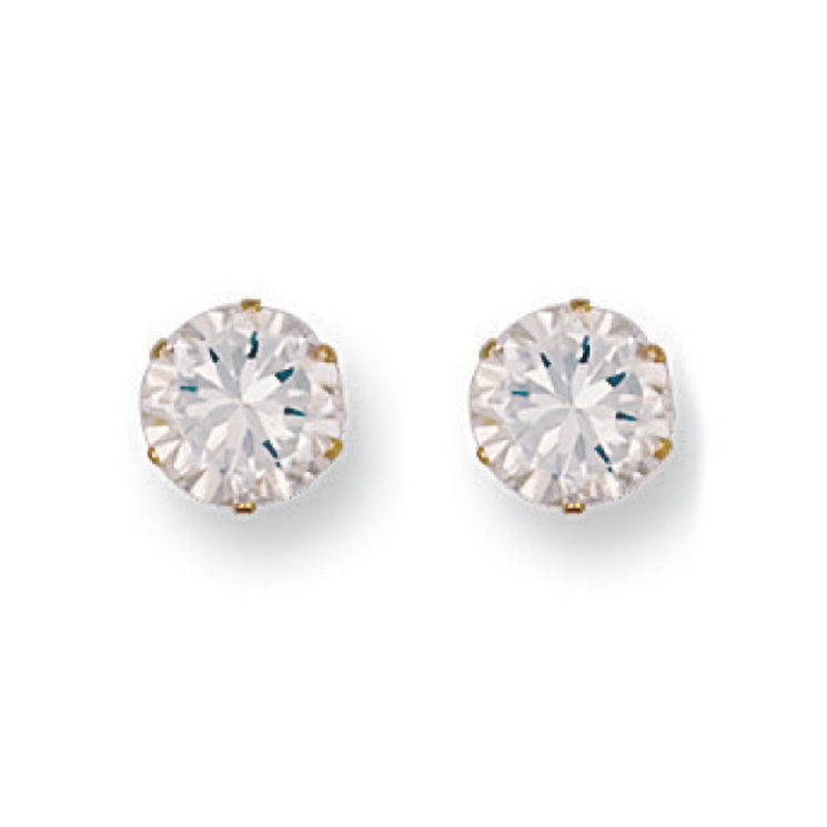 9ct gold 7mm cz studs